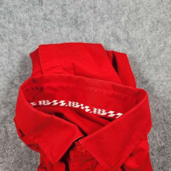 Puma Shirt Mens XL Red Ferrari Corse Clienti Red Short Sleeve Button Up - Picture 13 of 15